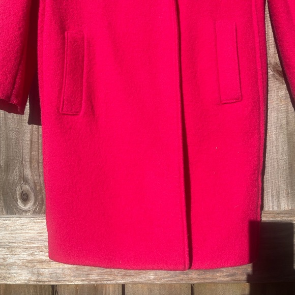 J. Crew Classic Hot Pink Italian Boiled Wool Coat - Size 4 - Picture 3 of 13